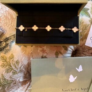 Van Cleef & Arpels Gold mother of pearl Alhambra bracelet